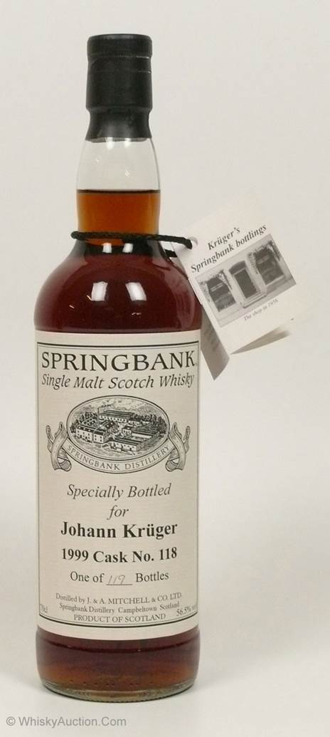 Springbank Specially bottled for Johann Krüger a